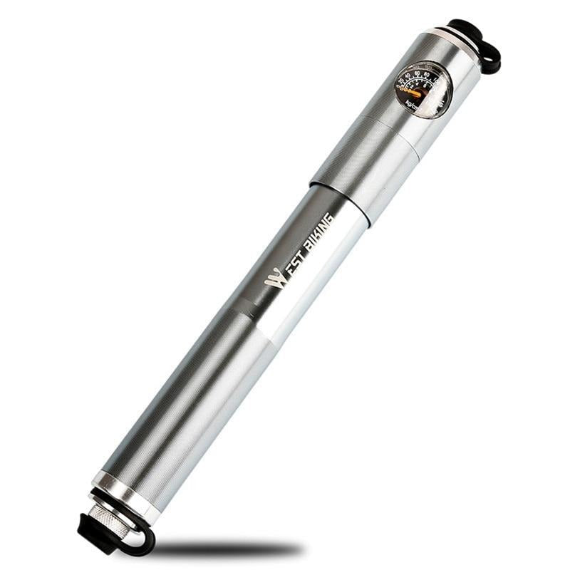 Mini pompka rowerowa VeloMate — aluminiowa, ukryty wężyk, uchwyt montażowy - Desfino