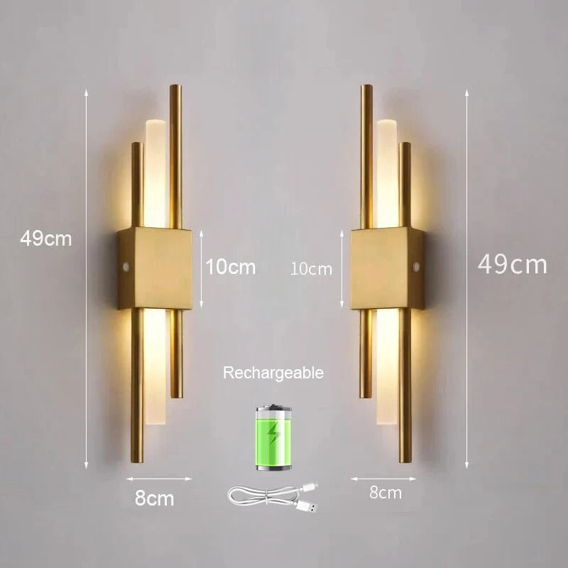Bezdrátové nástěnné LED svítidlo AstraBeam — dobíjení přes USB, teplé světlo - Desfino