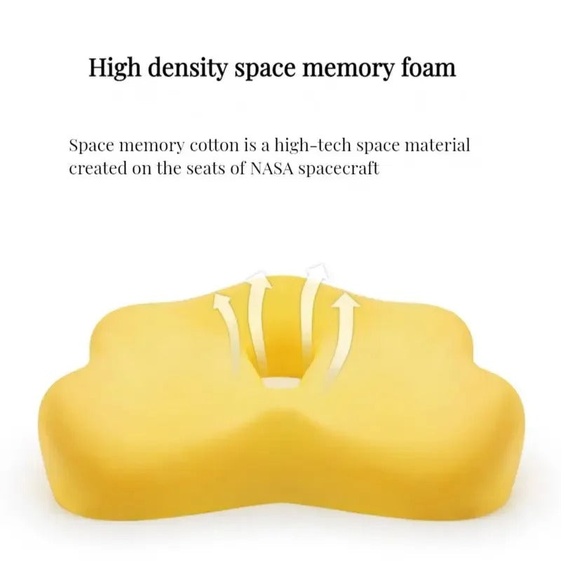 Cojín de asiento de espuma viscoelástica NovaLum — Soporte ergonómico lumbar y coccígeo - Desfino