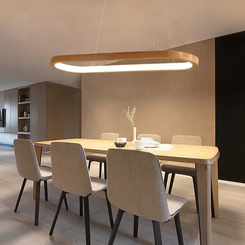 LumaWood Wisząca lampa LED — nowoczesne połączenie metalu i drewna - Desfino