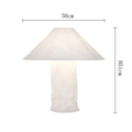 Lampada da tavolo Kairo — Struttura in metallo, paralume in carta, lampada E27 a luce singola - Desfino