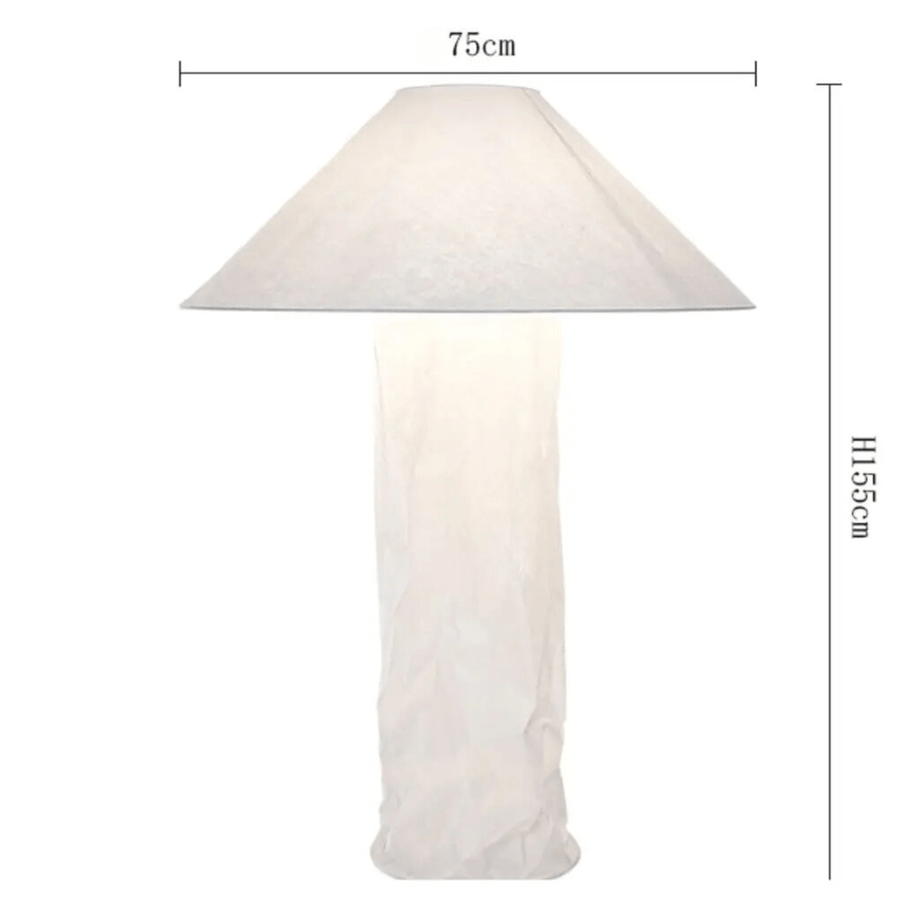 Lampada da tavolo Kairo — Struttura in metallo, paralume in carta, lampada E27 a luce singola - Desfino