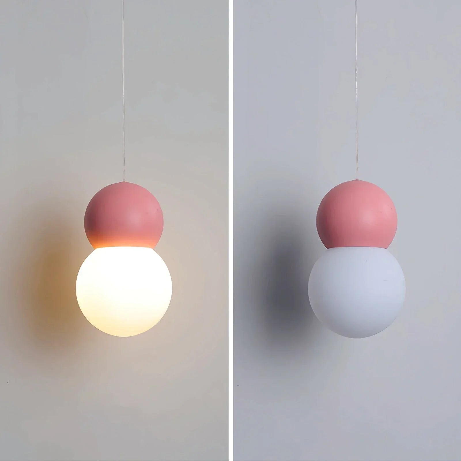 Kugelförmige Hängelampe im Creme-Stil, kleine Nachttischlampe | Desfino
