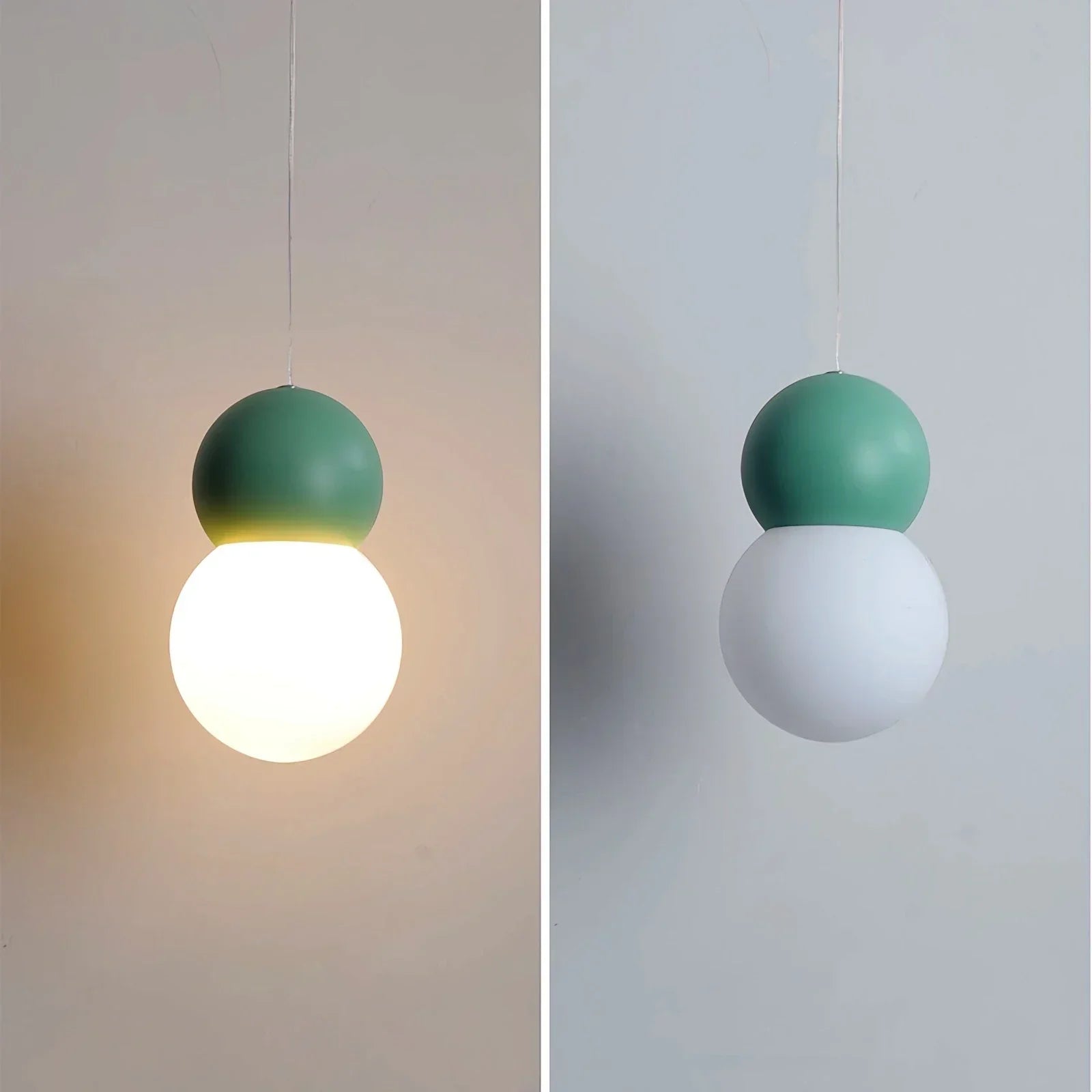 Kugelförmige Hängelampe im Creme-Stil, kleine Nachttischlampe | Desfino