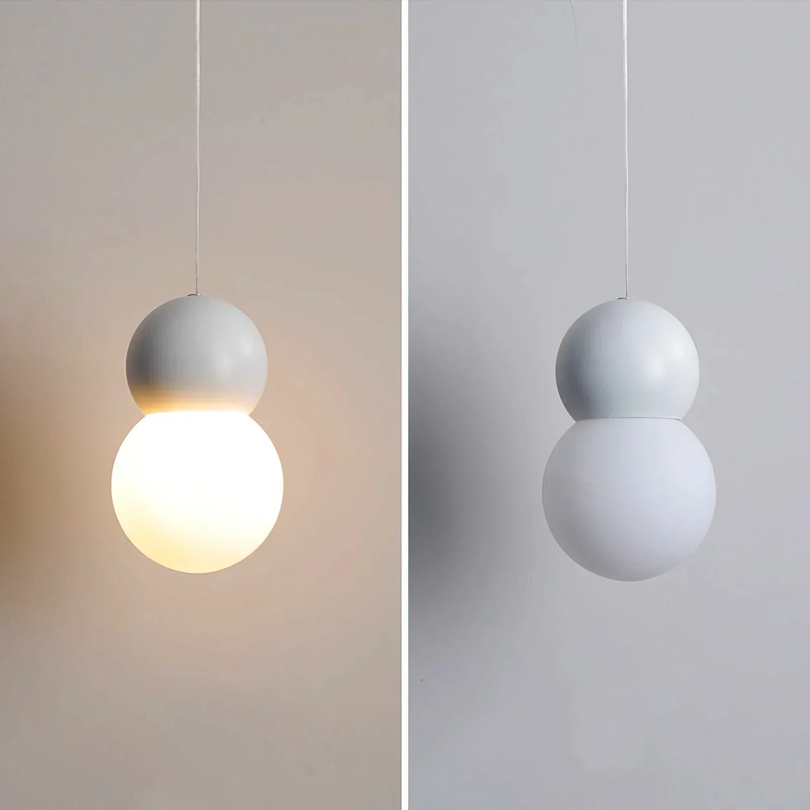 Kugelförmige Hängelampe im Creme-Stil, kleine Nachttischlampe | Desfino