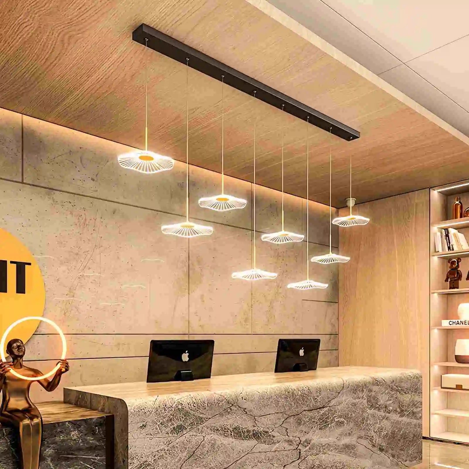 Kreative Lotusblatt-Pendelleuchte für das Esszimmer | Desfino