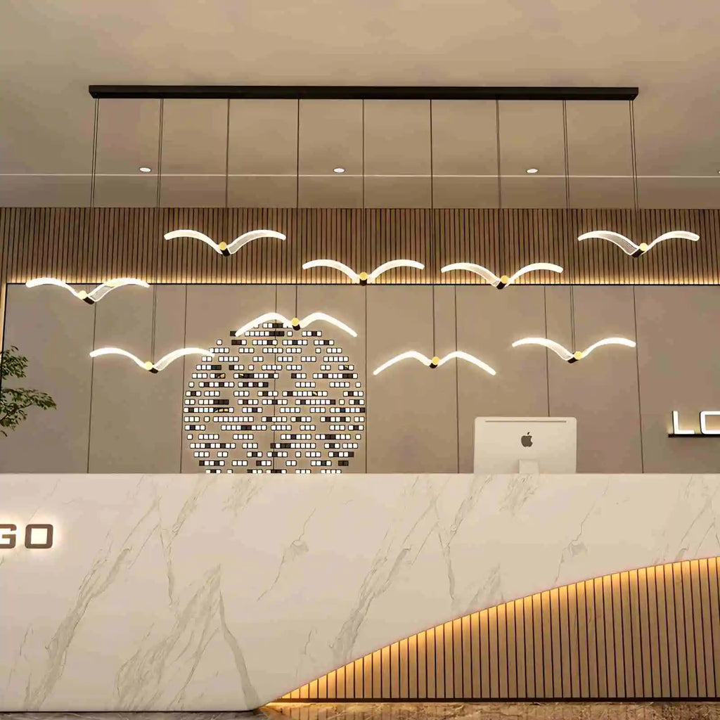 Light Luxury Art Seagull Pendant Lamp for Living Room | Desfino