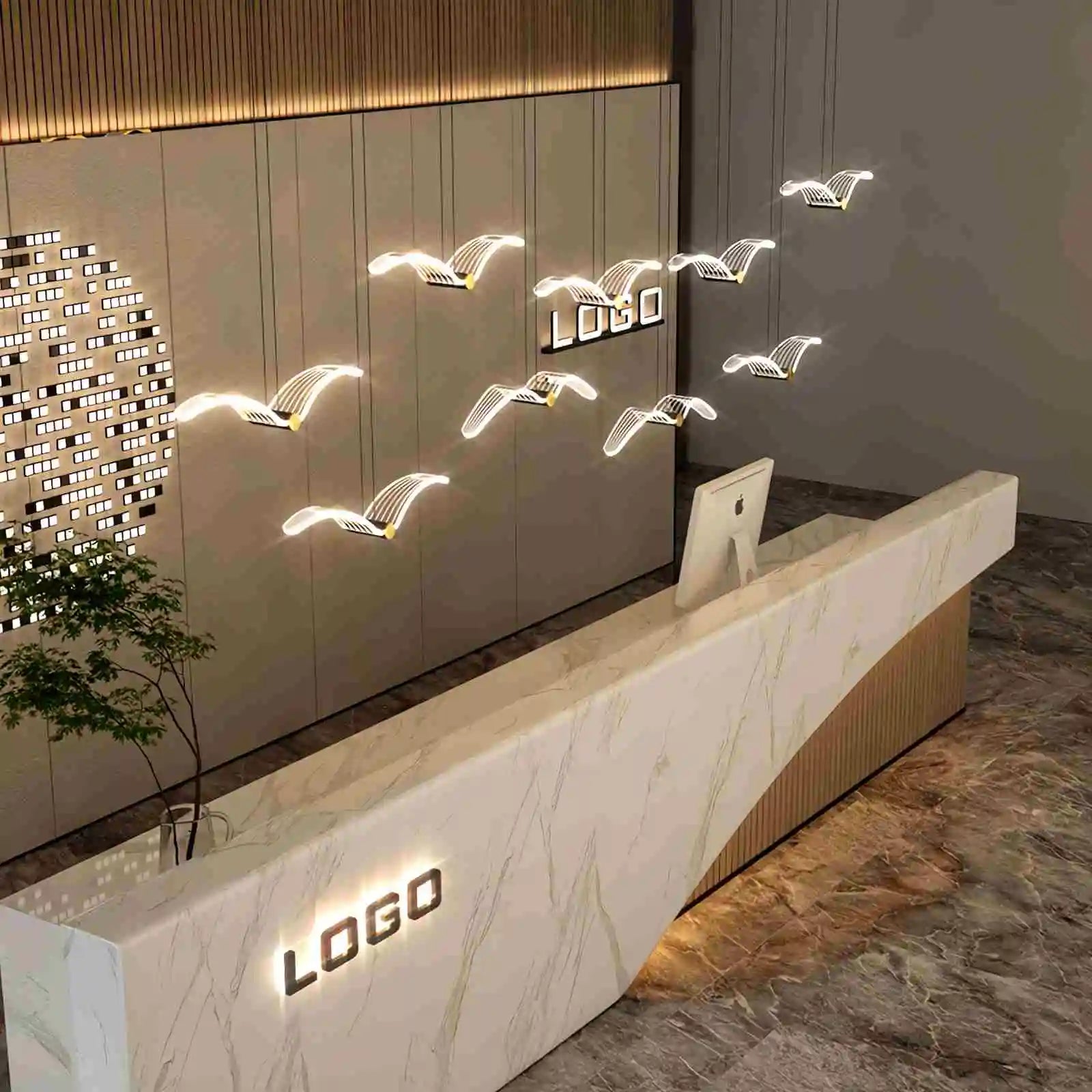 Light Luxury Art Seagull Pendant Lamp for Living Room | Desfino