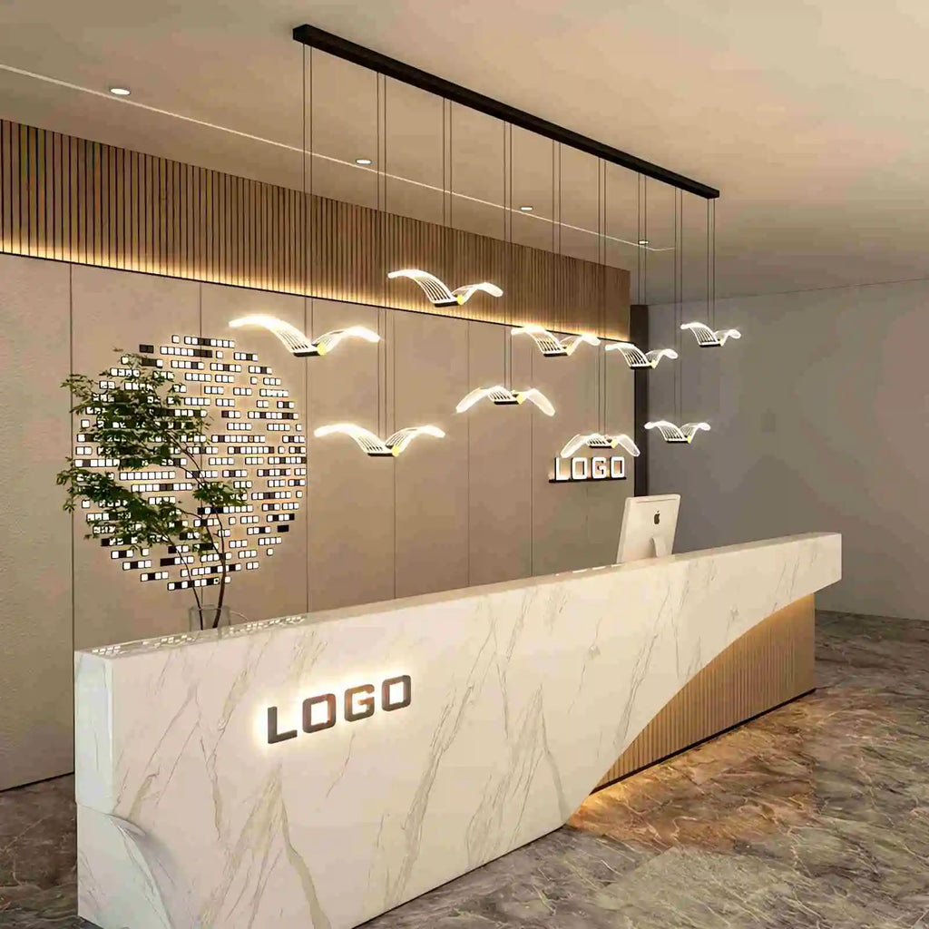 Light Luxury Art Seagull Pendant Lamp for Living Room | Desfino