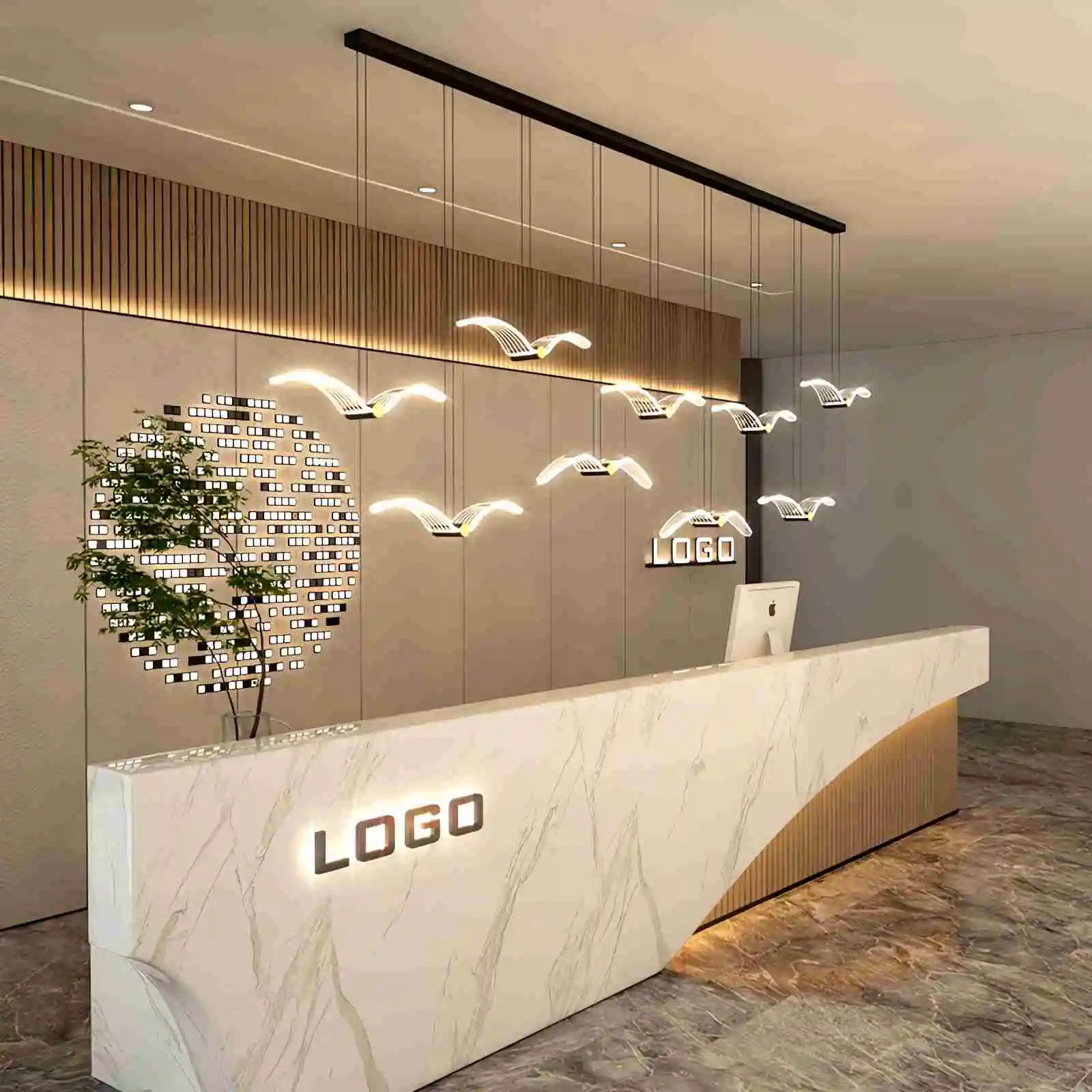 Light Luxury Art Seagull Pendant Lamp for Living Room | Desfino