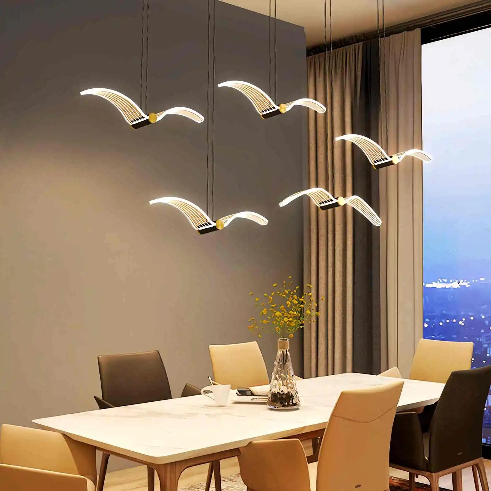Light Luxury Art Seagull Pendant Lamp for Living Room | Desfino