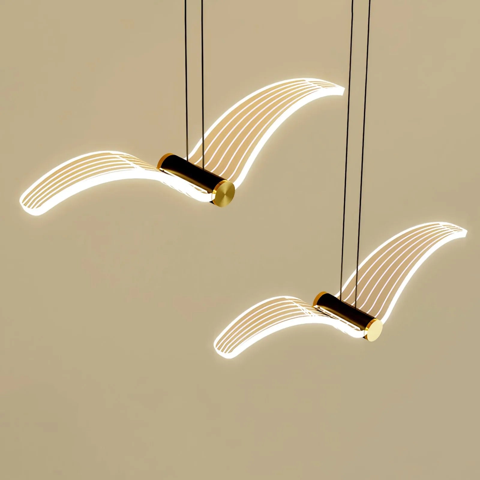 Light Luxury Art Seagull Pendant Lamp for Living Room | Desfino