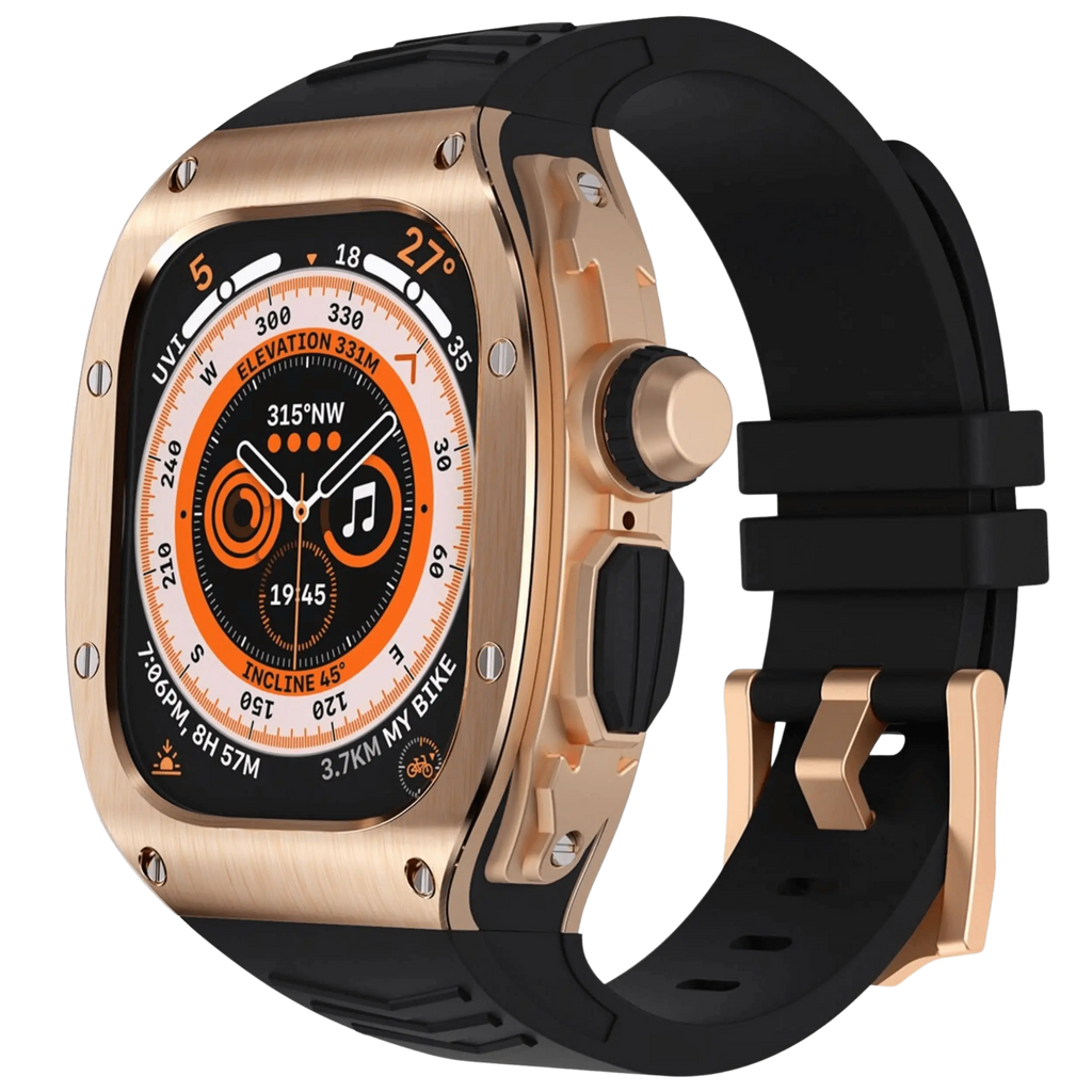 Xyra-urkasse i rustfrit stål og silikonerem til Apple Watch Ultra - Desfino