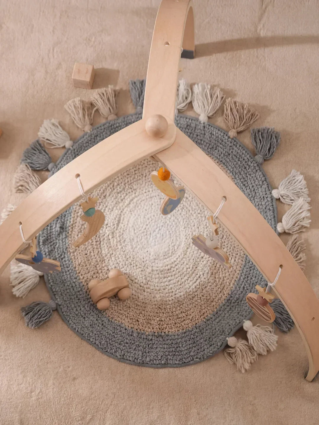Wooden Baby Play Gym — Space Themed Design, Stable Dome Structure