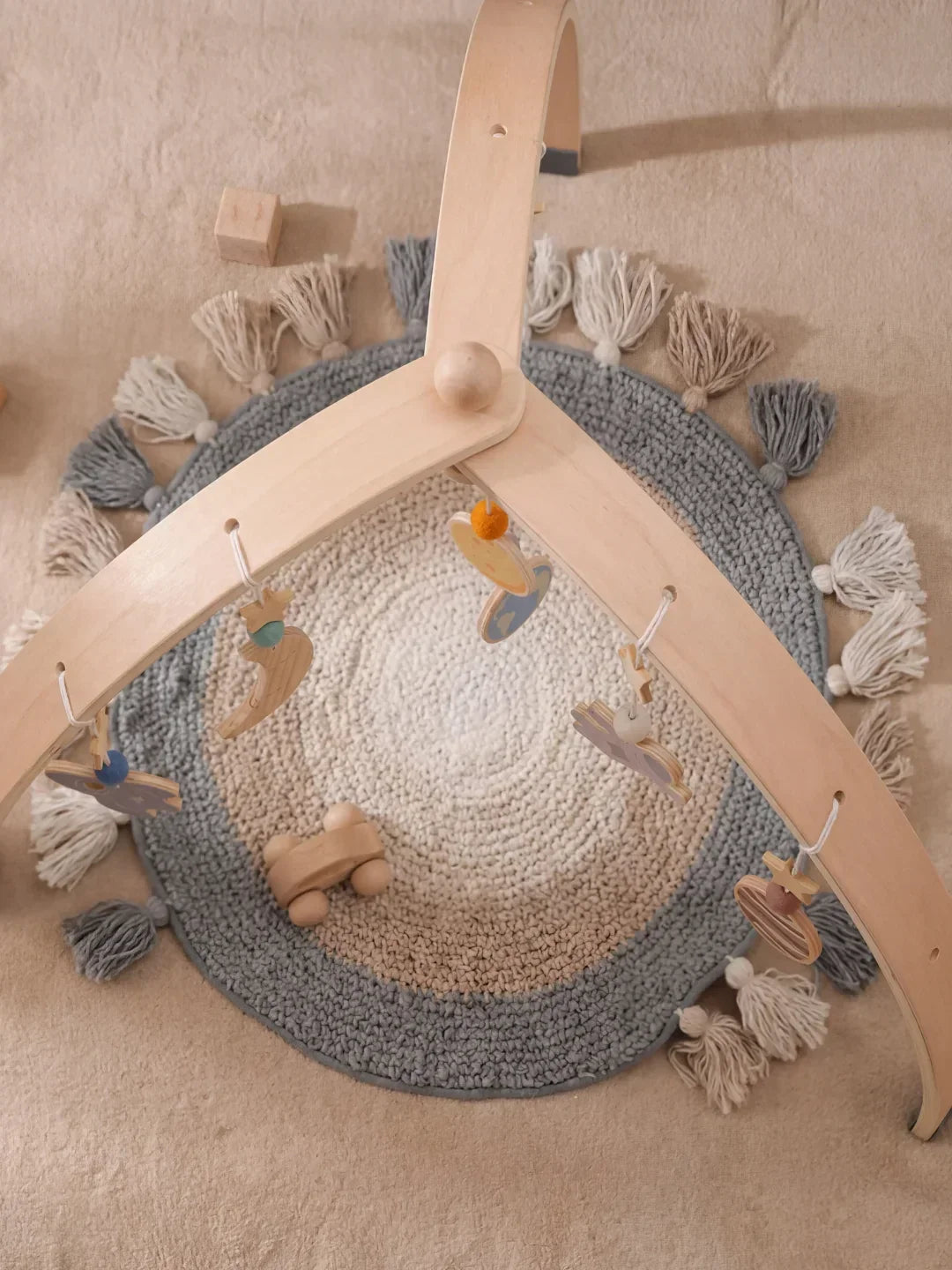 Wooden Baby Play Gym — Space Themed Design, Stable Dome Structure