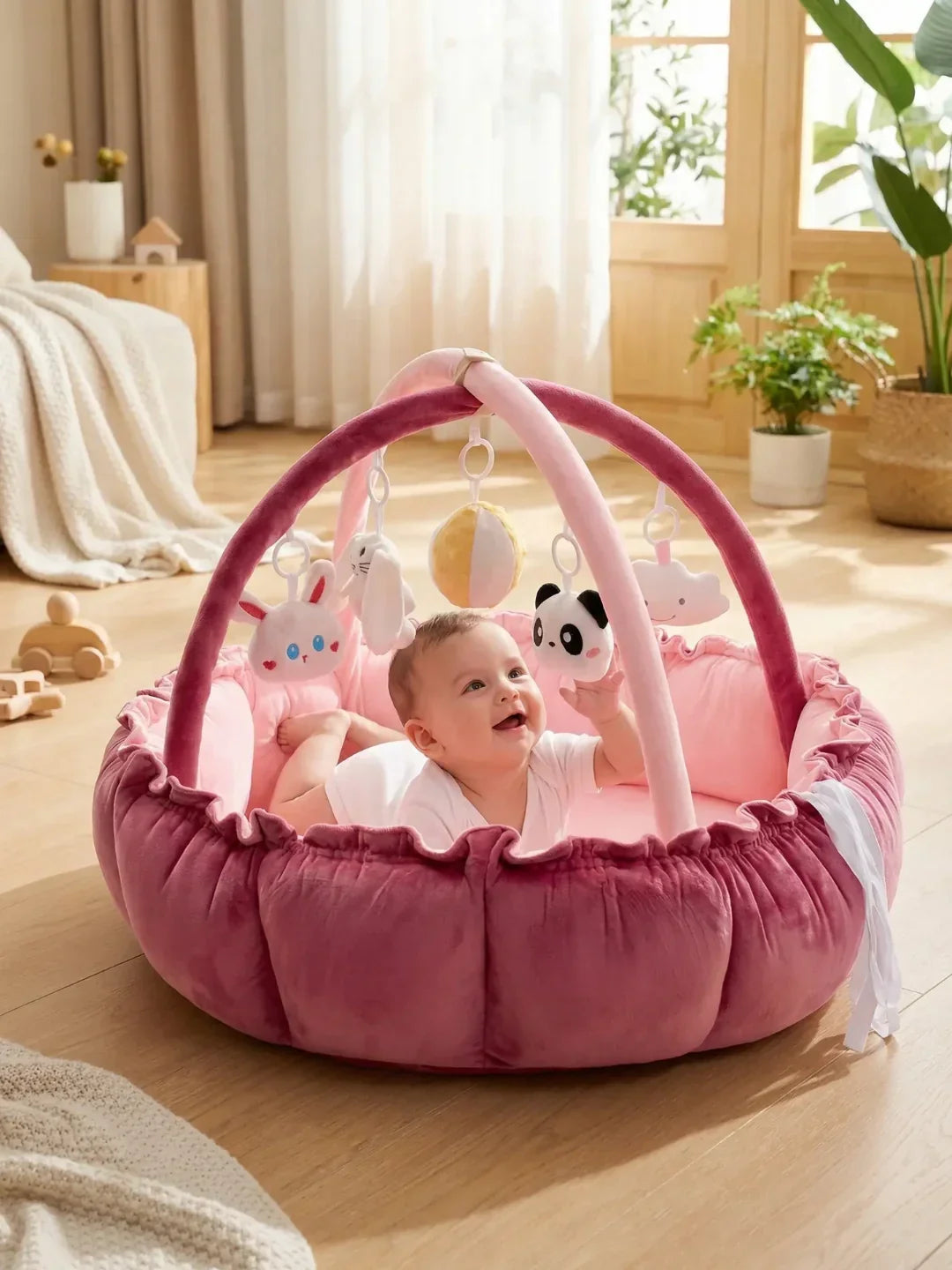 2-in-1-Baby-Spielmatte — Sensorik-Bogen-Bodenspielcenter, erstes Lebensjahr - Desfino