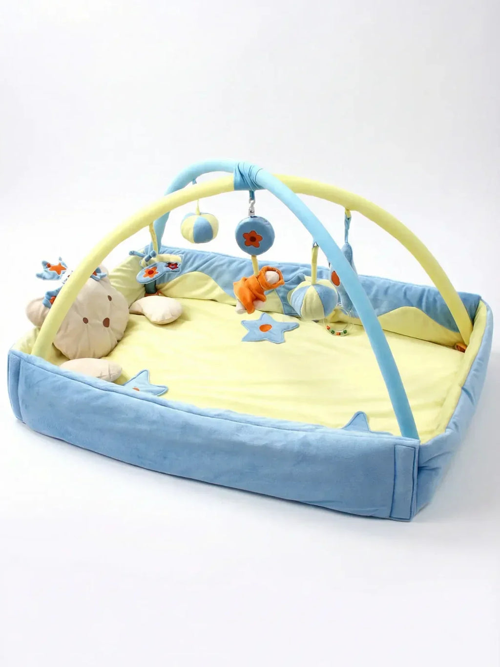 2-in-1 Rectangular Baby Play Mat — Sensory Arch Activity Gym