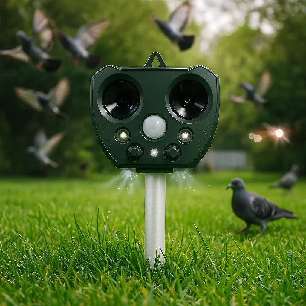 GardenSentinel Ultrasonic Outdoor Bird & Pest Defender — Humane - Desfino