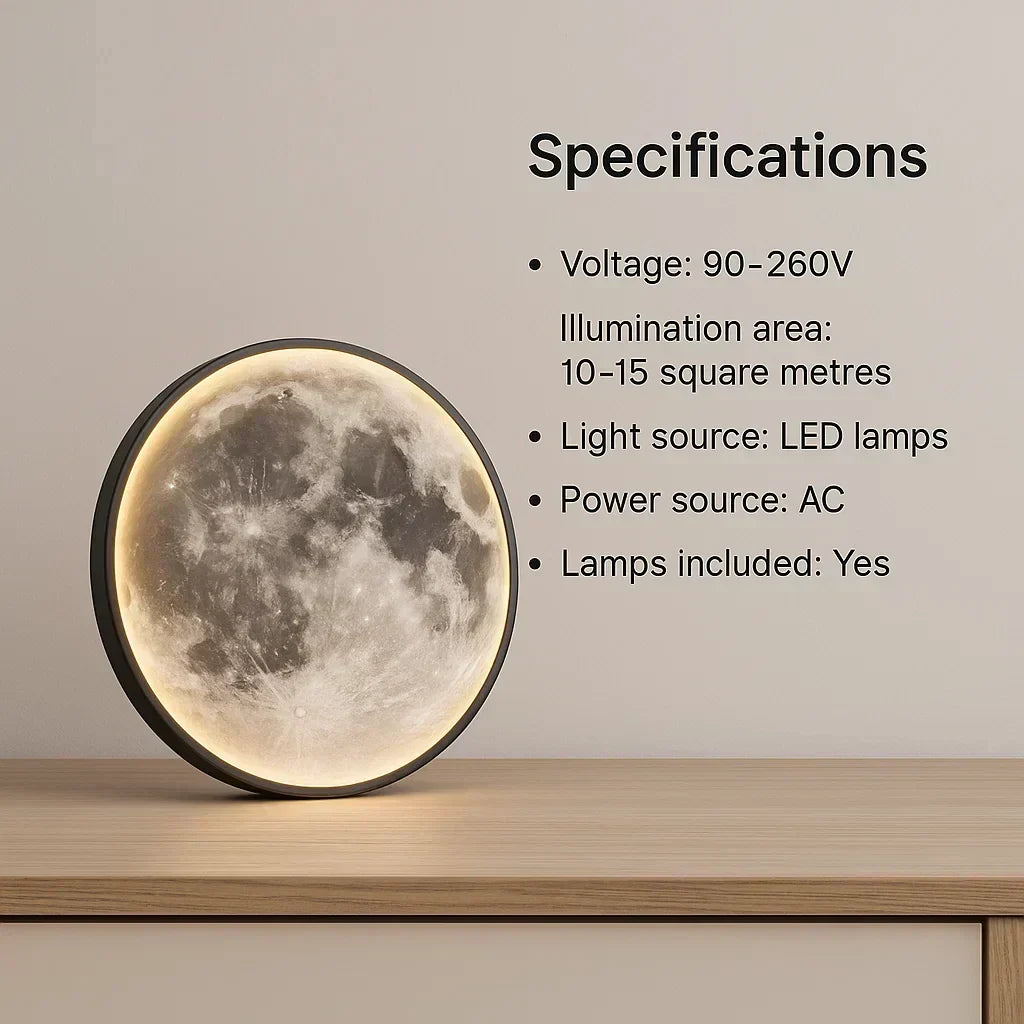 Lunara-himmennettävä 3D-LED-kuulamppu — kuunhohtoinen yövalo - Desfino