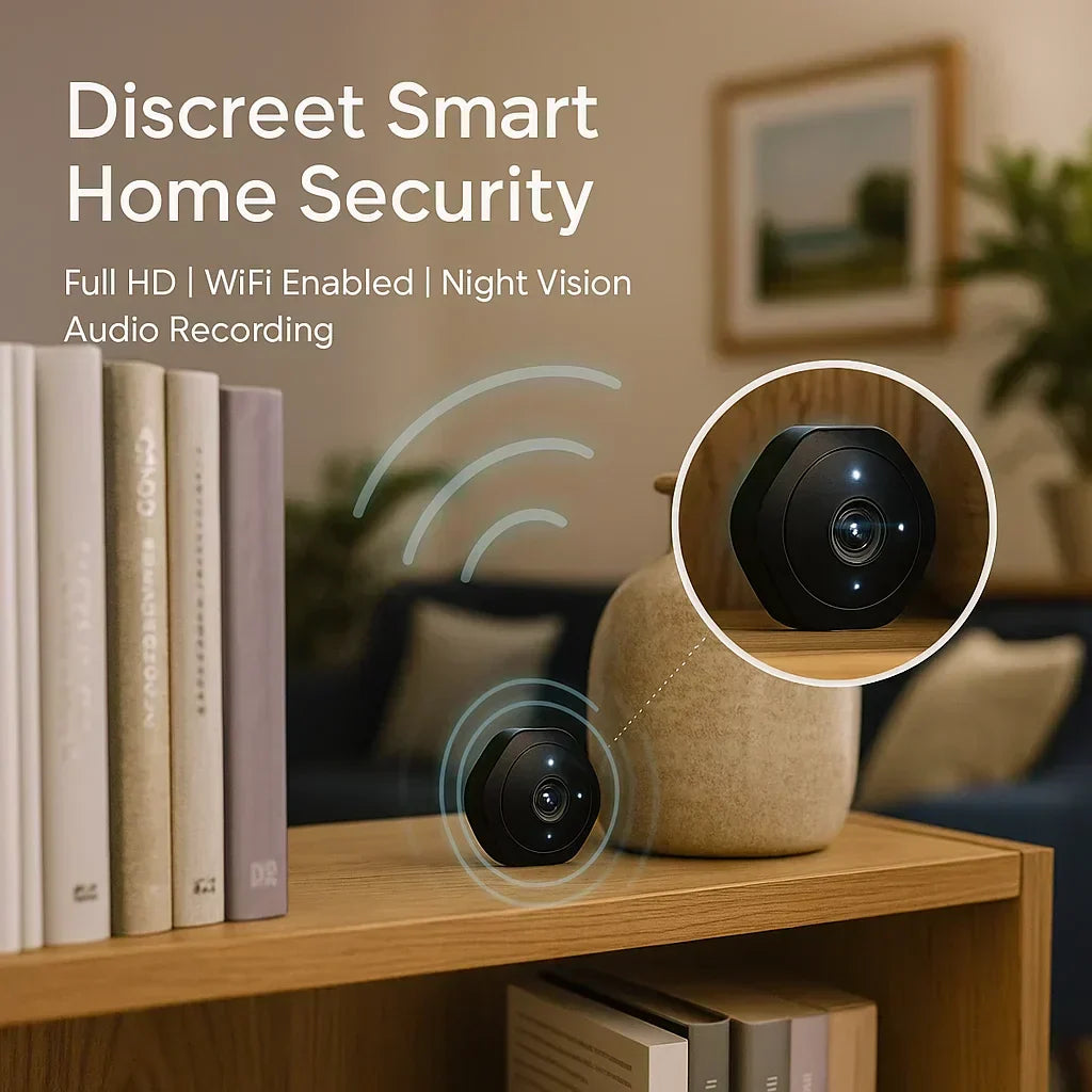 Arboron Mini-WLAN-Kamera — 1080P HD, Nachtsicht, Zwei-Wege-Audio - Desfino