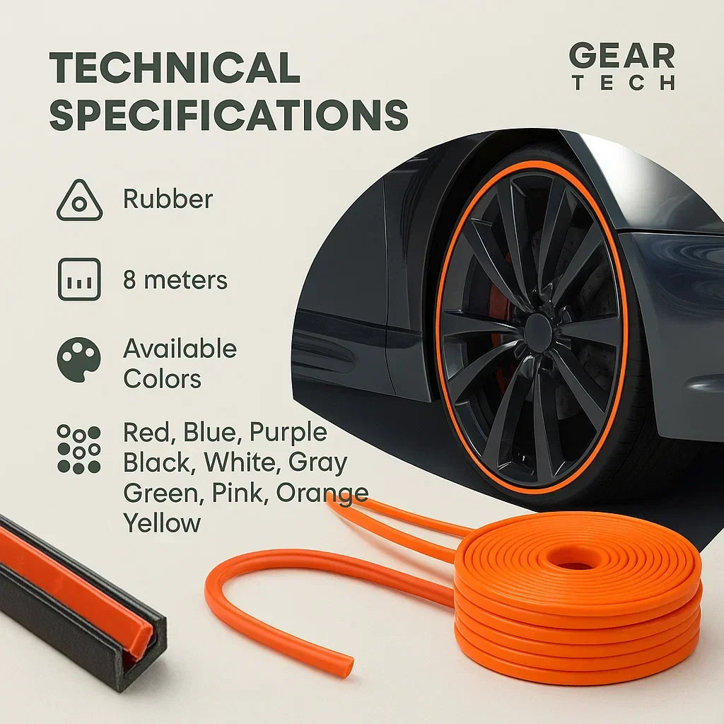 Protector de llantas de aleación VeloGuard — Protección contra roces y raspaduras en bordillos - Desfino