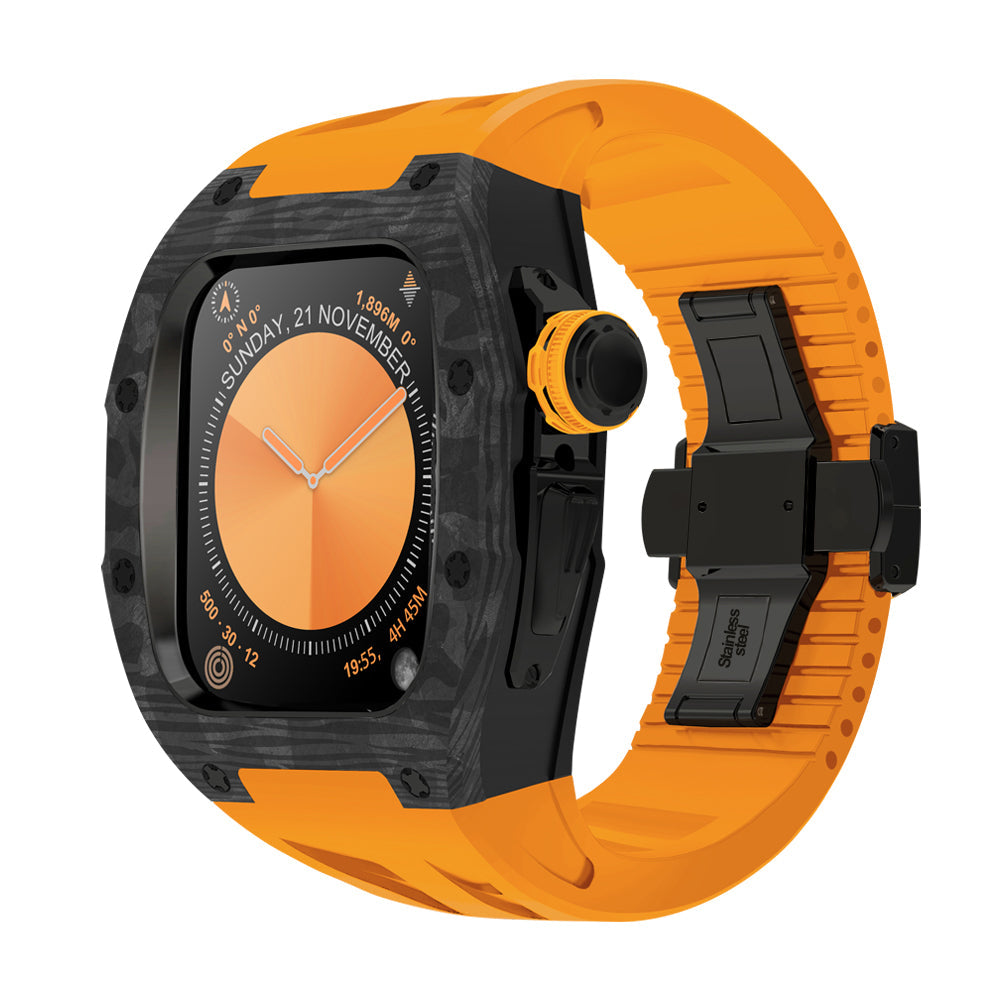 AuroraCarbon S10-retrofitkit voor Apple Watch met titaniumaccenten - Desfino