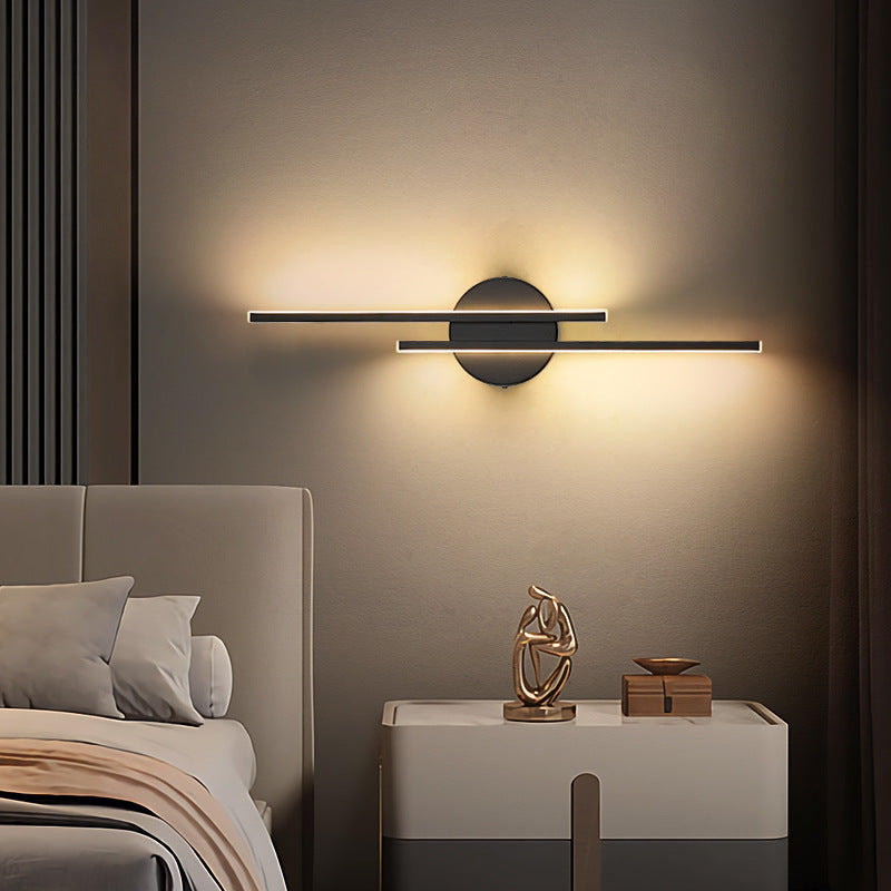 مصباح Fjordra LED الجداري — تصميم نوردي بقرص وشكل خطي، أسود أو أبيض - Desfino