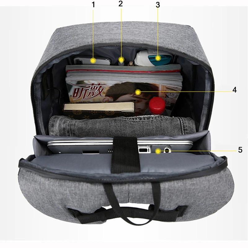 Ventureo 15,6-Zoll-Laptoprucksack — Wasserdicht, USB-Ladegerät, reflektierende Details - Desfino