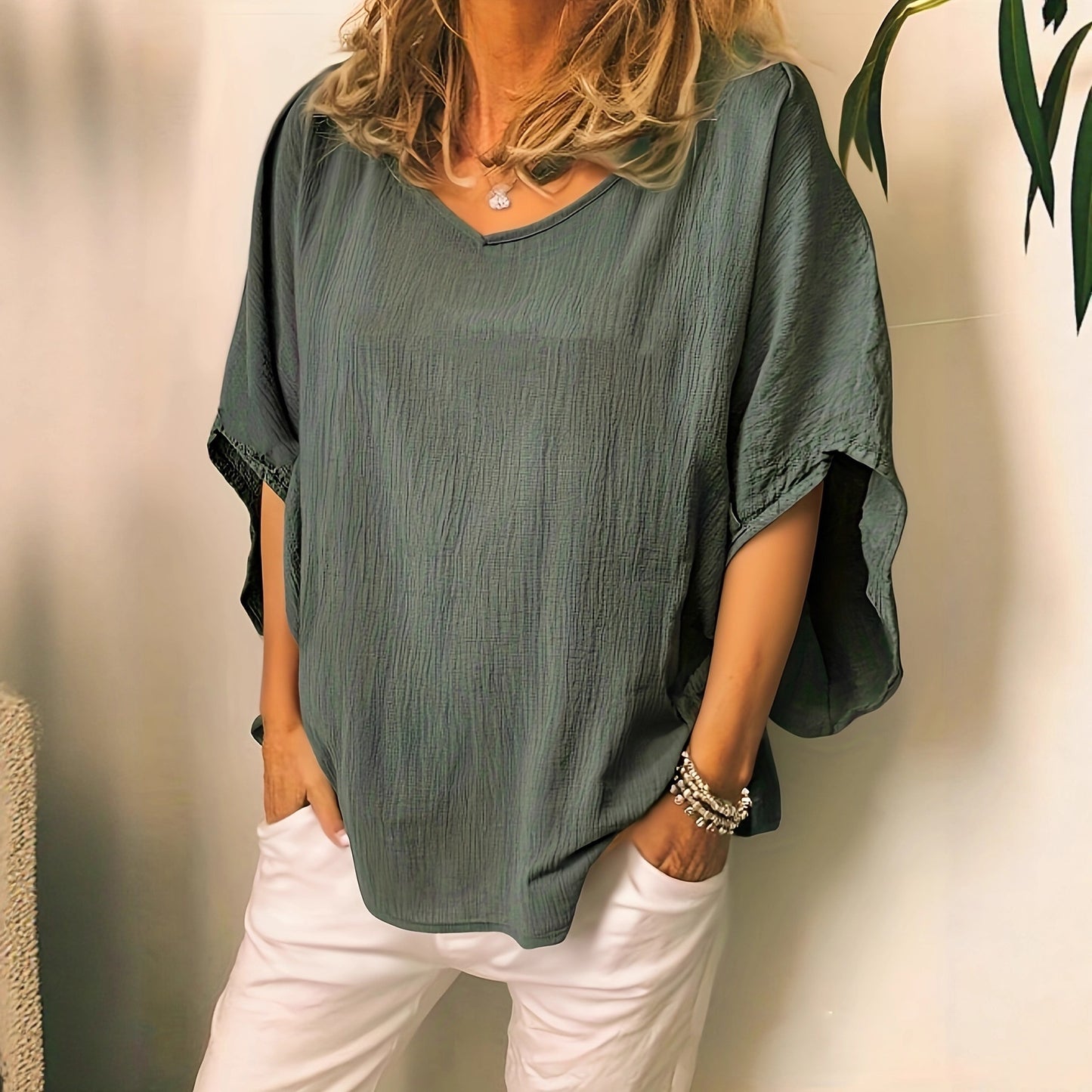 Blouse fluide à manches larges