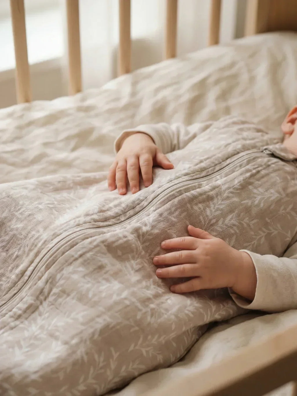 Atmungsaktiver Babyschlafsack aus Bambus und Baumwolle