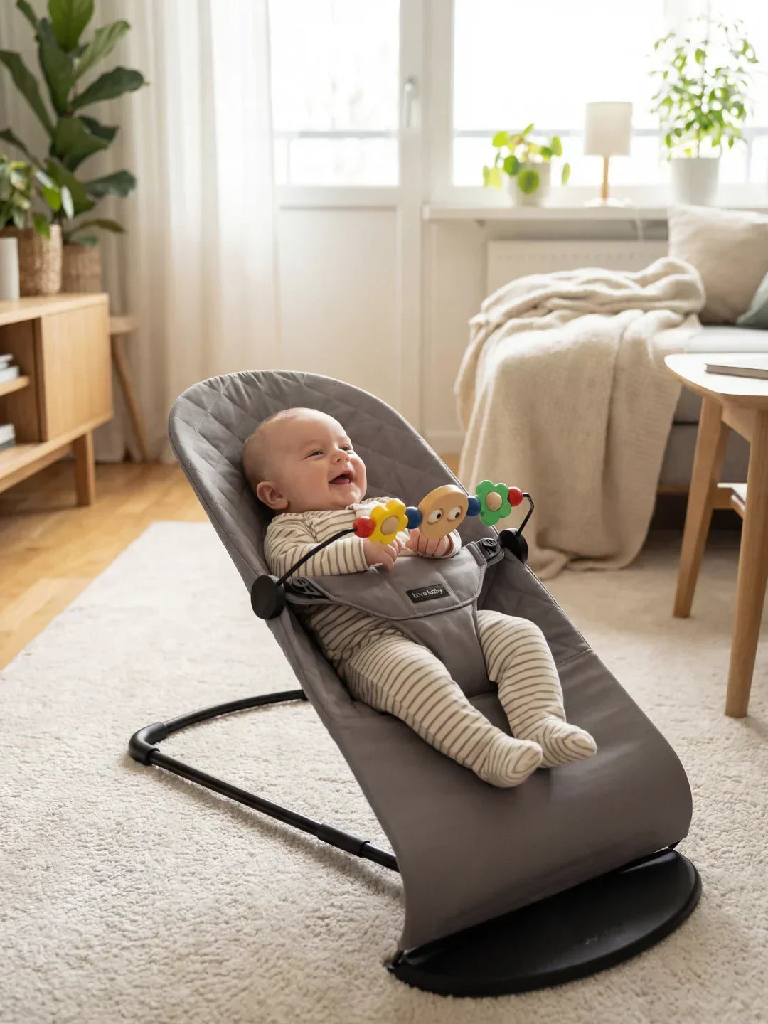 Collapsible Baby Bouncer — Ergonomic Lounger, Interactive Toy Arch