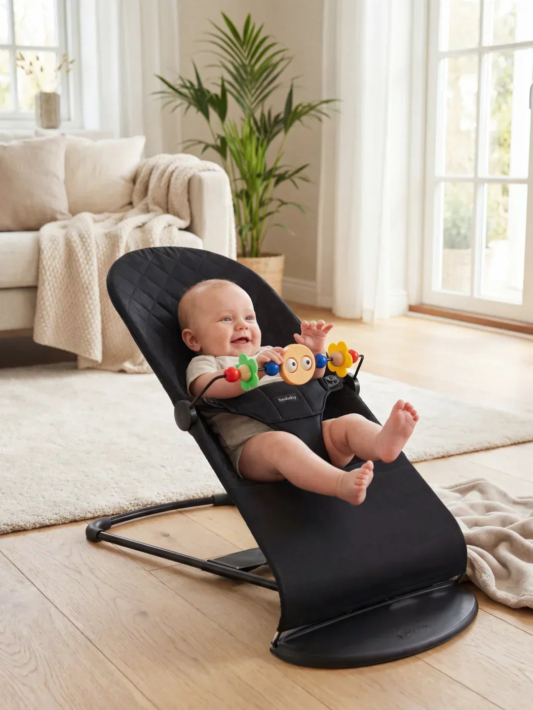 Collapsible Baby Bouncer — Ergonomic Lounger, Interactive Toy Arch