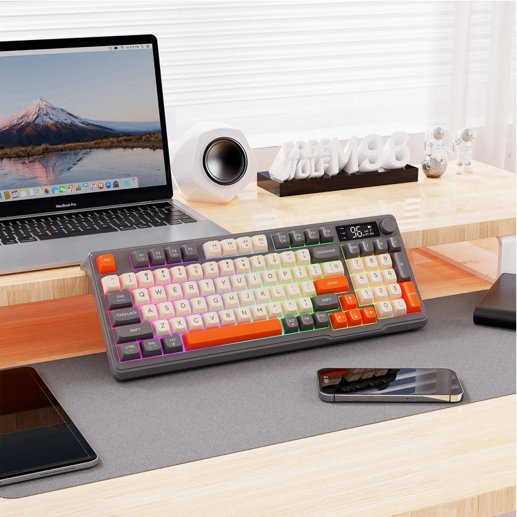 Zephyr tyst mekaniskt Bluetooth-gamingtangentbord med display - Desfino