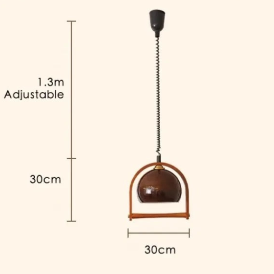 Rivara pendellampe i tre — vintage lampe til spisestue og kjøkken - Desfino