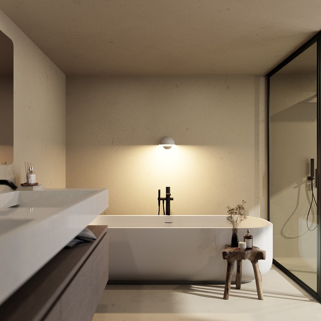 Candeeiro de Parede LED Moderno LumaAqua — Branco Quente de 2700K, 710 Lumens - Desfino