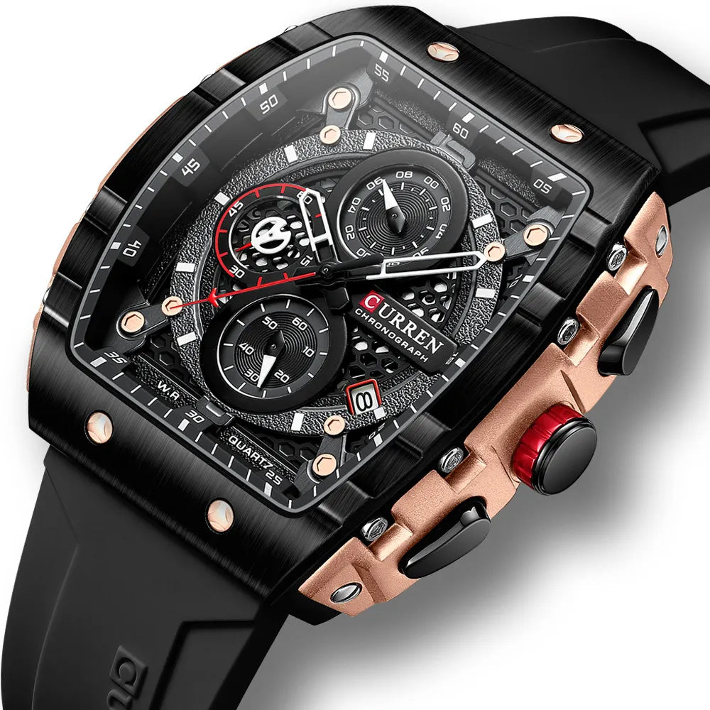 Hodinky Vareno s chronografem — velký ciferník, quartzový strojek, automatické zobrazování data - Desfino