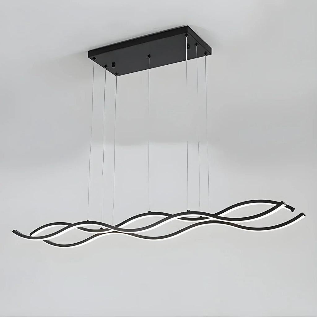 Nordic Minimalist Wave Long Pendant Light | Desfino