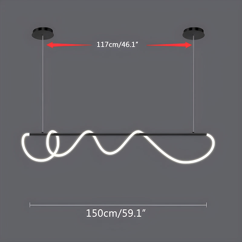 Moderne LED-Pendelleuchte mit langem Kabel für das Esszimmer | Desfino