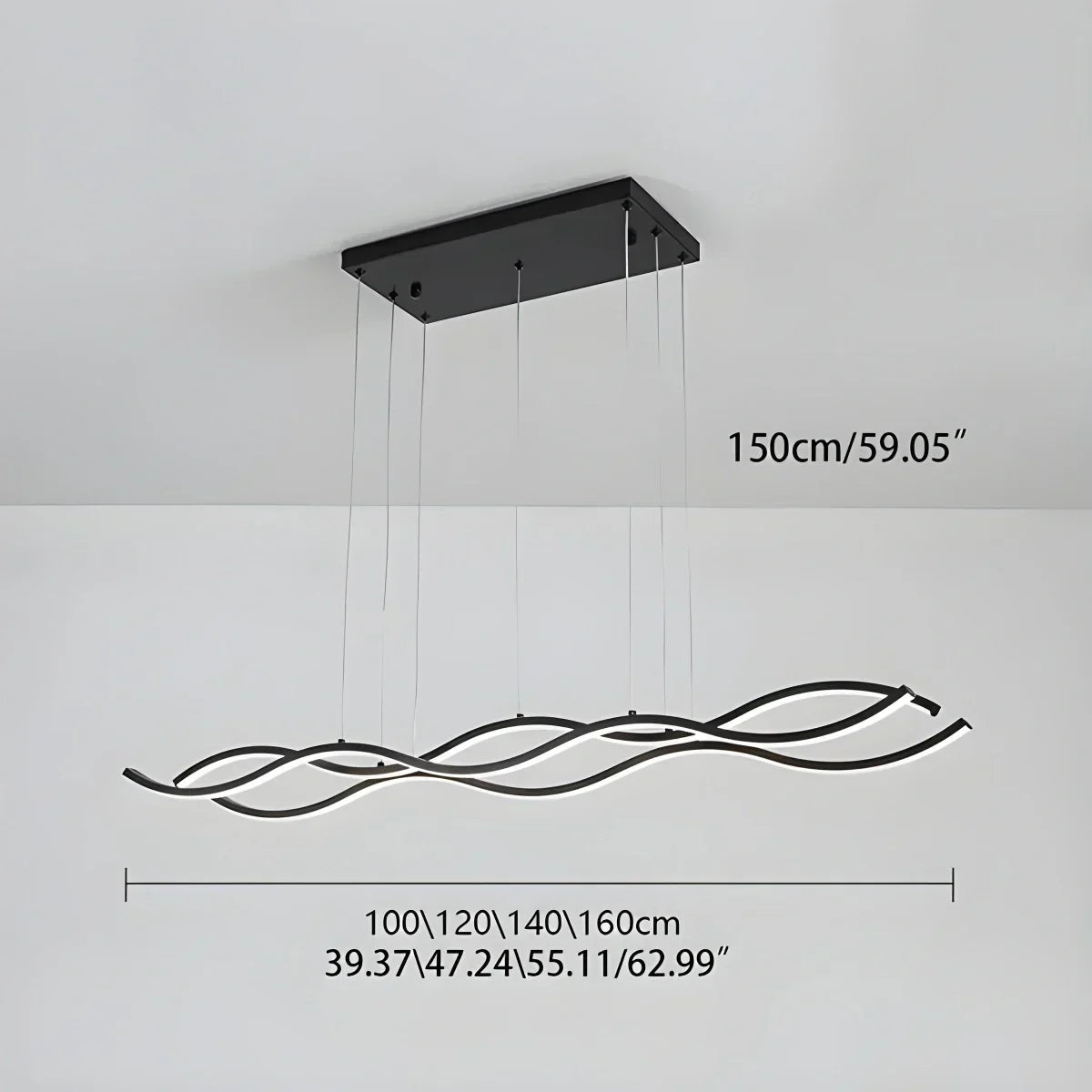 Nordic Minimalist Wave Long Pendant Light | Desfino