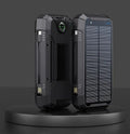LumiVolt 30,000mAh防水ソーラーモバイルバッテリー — 5W Qi、USB×2、ライト - Desfino