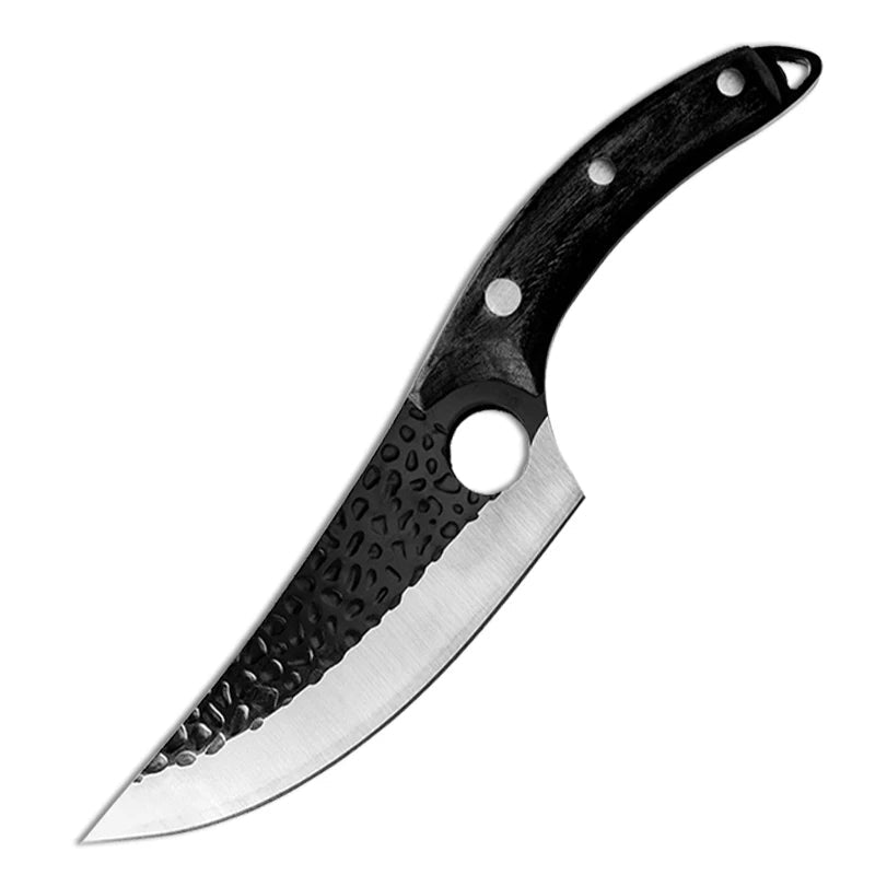 Prémiový japonský ručně vyráběný kuchyňský nůž Huusk Premium Control — kovaná čepel s plným trnem, přesný úchop pro prsty