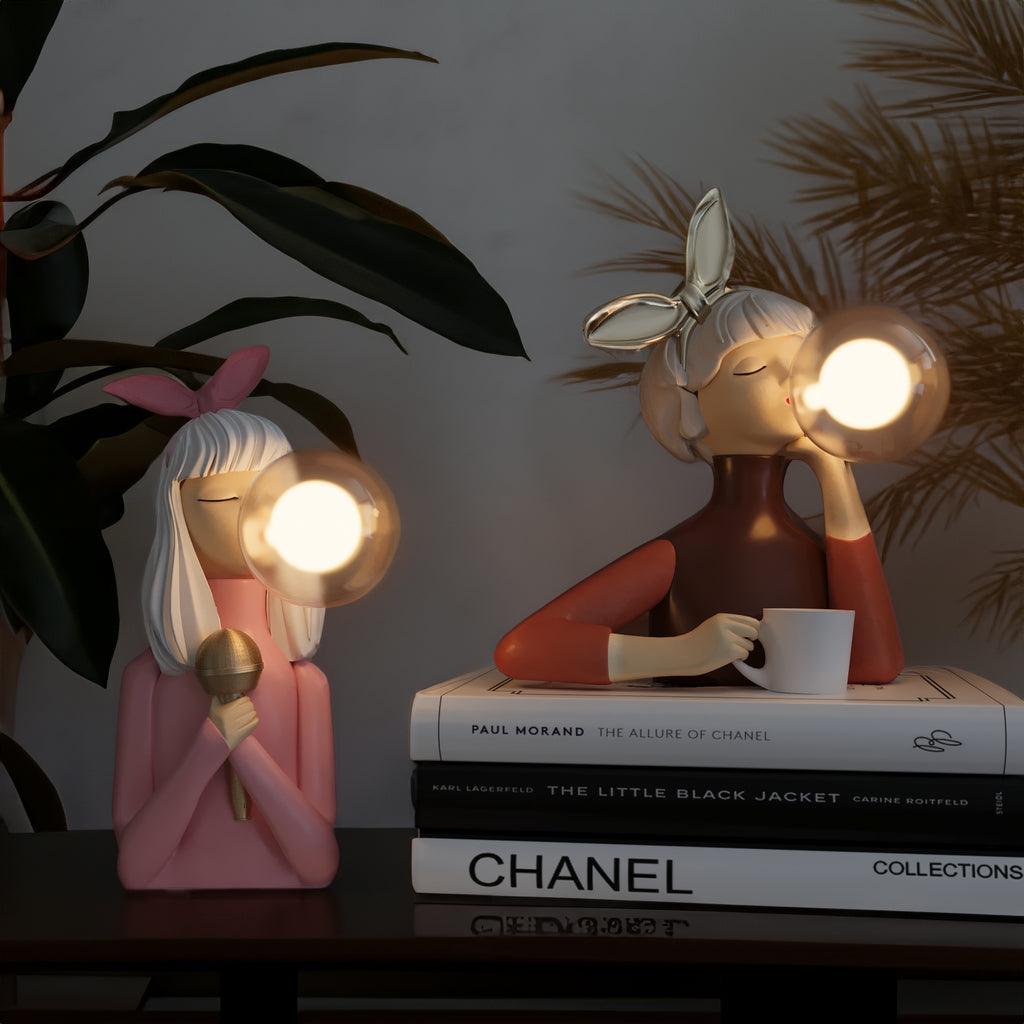 LumaSprite tegneseriefigur som natlampe med bobler — lampe med blødt lys - Desfino