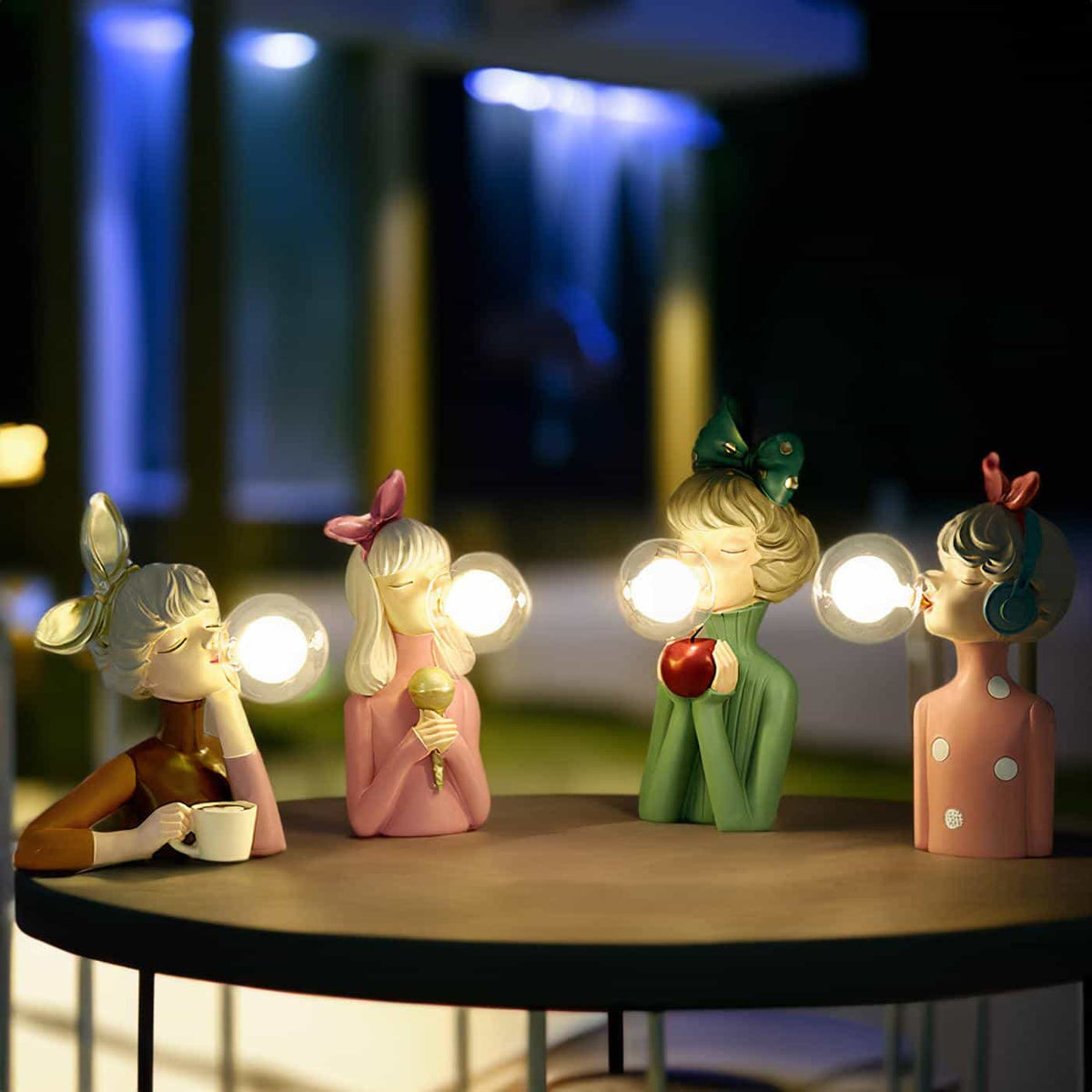 LumaSprite tegneseriefigur som natlampe med bobler — lampe med blødt lys - Desfino