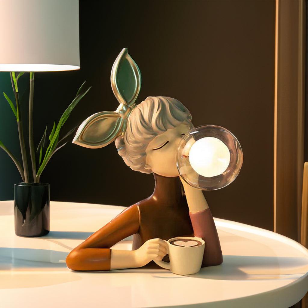 LumaSprite tegneseriefigur som natlampe med bobler — lampe med blødt lys - Desfino