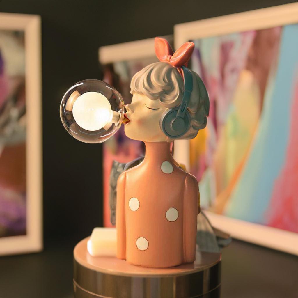 LumaSprite tegneseriefigur som natlampe med bobler — lampe med blødt lys - Desfino