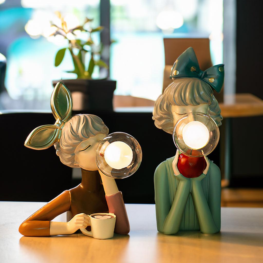 LumaSprite tegneseriefigur som natlampe med bobler — lampe med blødt lys - Desfino