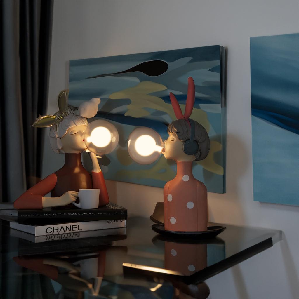 LumaSprite tegneseriefigur som natlampe med bobler — lampe med blødt lys - Desfino
