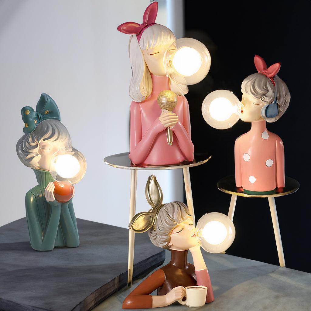 LumaSprite tegneseriefigur som natlampe med bobler — lampe med blødt lys - Desfino