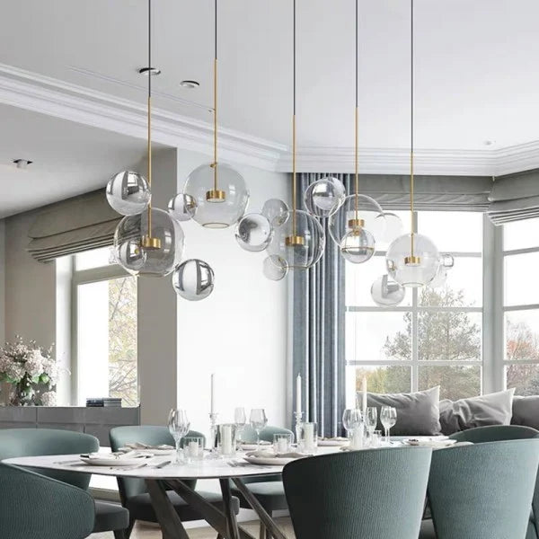 Suspension sphérique OrbisGlow — LED chaleureuse, design moderne, 10 W - Desfino