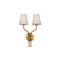 Nástěnná lampa inspirovaná hotely, pozlacená — dvojitá hlava, dvousvětelný design